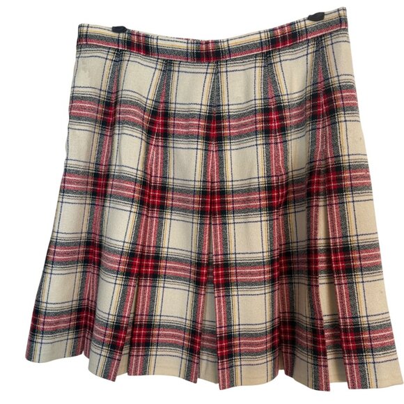 Talbots 12 Petite Tartan Plaid Wool Blend A-Line Skirt - Picture 1 of 16